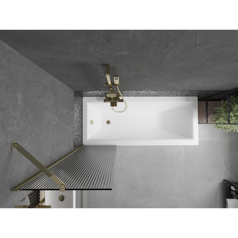 Mexen Next parawan nawannowy 1-skrzydłowy 50 x 150 cm, prążki, złoty - 895-050-000-00-09-50