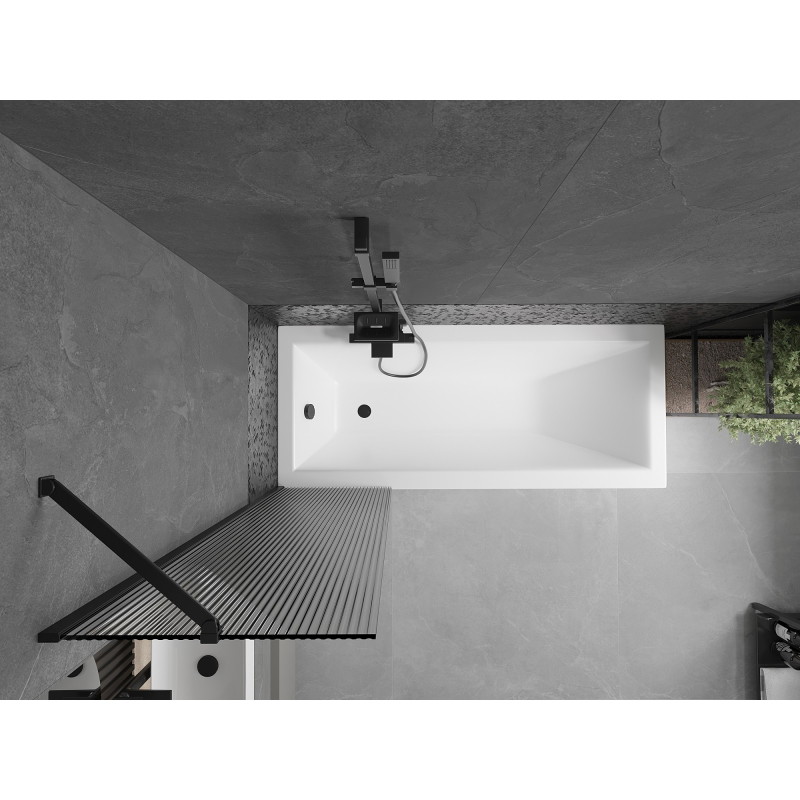 Mexen Next jednokrilni zaslon za kadu 50 x 150 cm, pruge, crni - 895-050-000-00-09-70