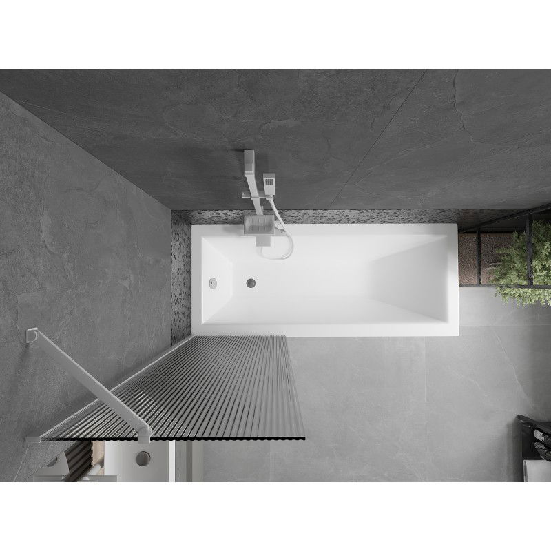 Mexen Next badwand scherm 1-delig 60 x 150 cm, strepen, wit - 895-060-000-00-09-20