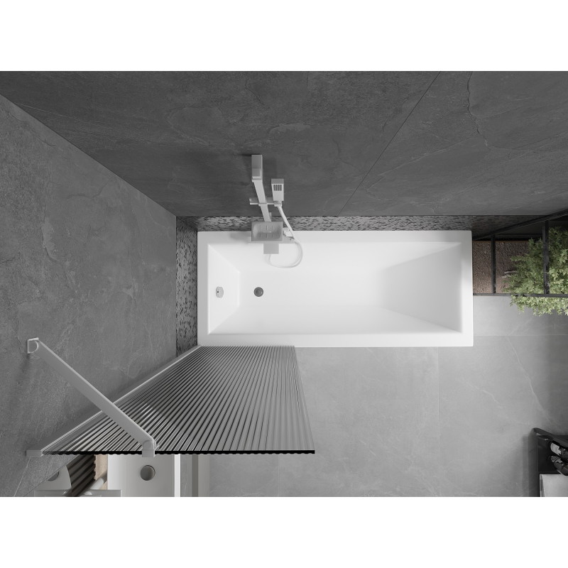 Mexen Next paravan za kadu s jednim krilom 60 x 150 cm, pruge, bijeli - 895-060-000-00-09-20