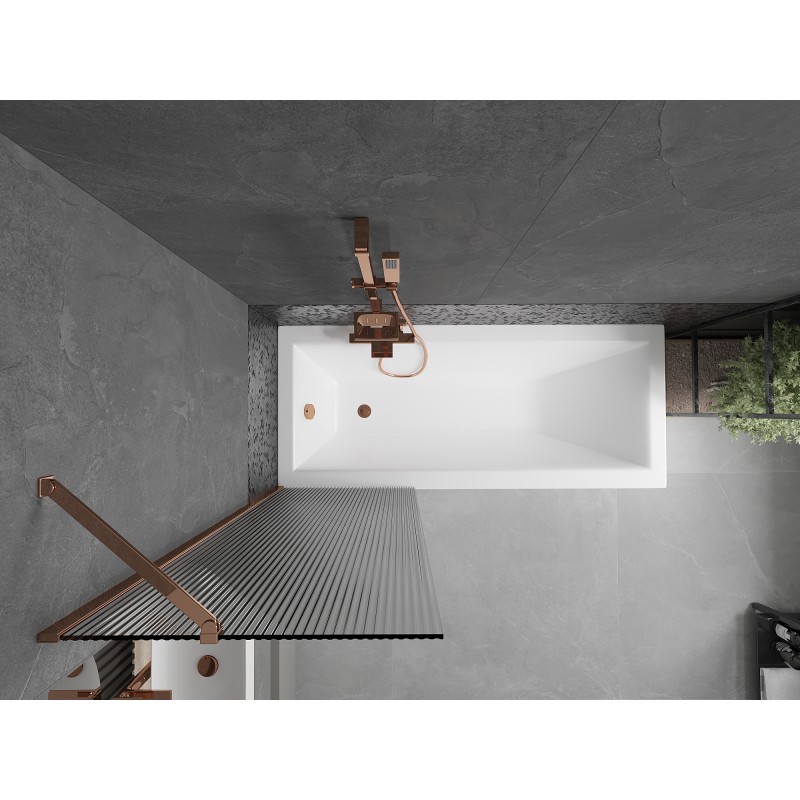 Mexen Next parawan nawannowy 1-skrzydłowy 60 x 150 cm, prążki, różowe złoto - 895-060-000-00-09-60