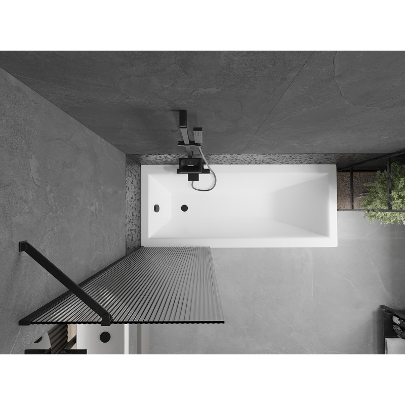 Mexen Next vannitoakaas 1-tiivane 60 x 150 cm, triibuline, must - 895-060-000-00-09-70