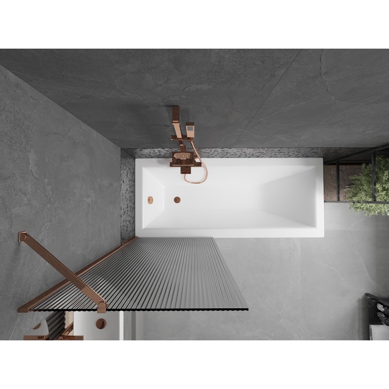 Mexen Next parawan nawannowy 1-skrzydłowy 70 x 150 cm, prążki, różowe złoto - 895-070-000-00-09-60