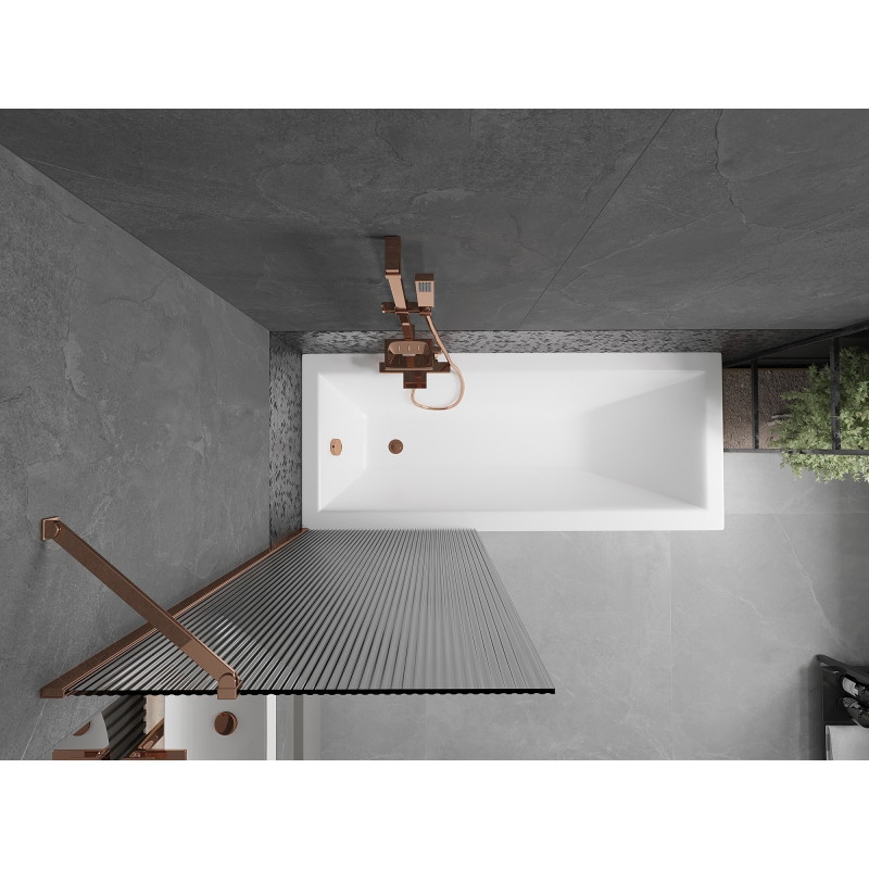Mexen Next vannitoasirm 1-tiivaline 70 x 150 cm, triibuline, roosa kuld - 895-070-000-00-09-60