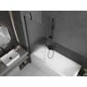 Mexen Next Badewannenabtrennung 1-teilig 70 x 150 cm, Streifen, schwarz - 895-070-000-00-09-70