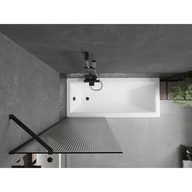 Mexen Next duschvägg 1-dörr 70 x 150 cm, ränder, svart - 895-070-000-00-09-70