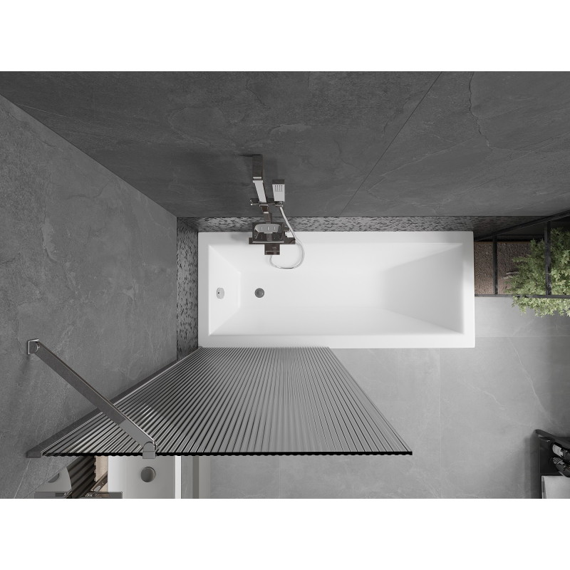 Mexen Next jednokrilni zid za kadu 80 x 150 cm, pruge, krom - 895-080-000-00-09-01