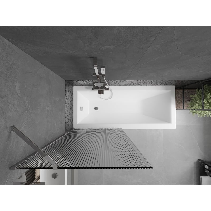 Mexen Next vanniparavents 1-tiivaline 80 x 150 cm, triibud, kroom - 895-080-000-00-09-01