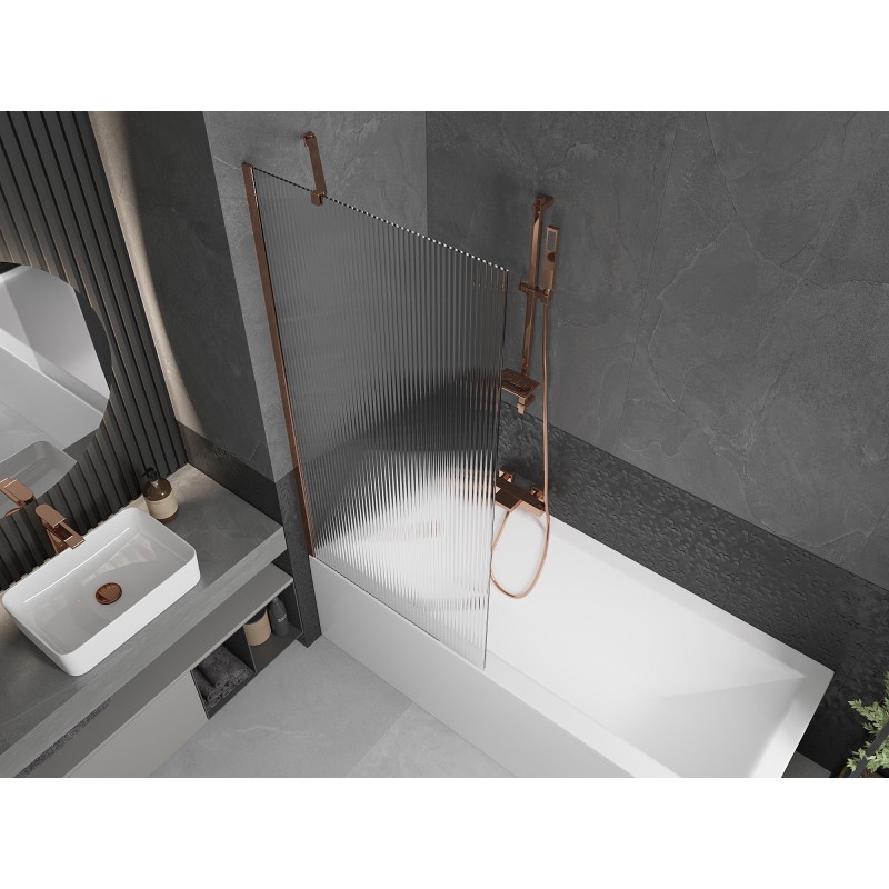 Mexen Next vannisein, 1-osaline 80 x 150 cm, triibuline, roosa kuld - 895-080-000-00-09-60