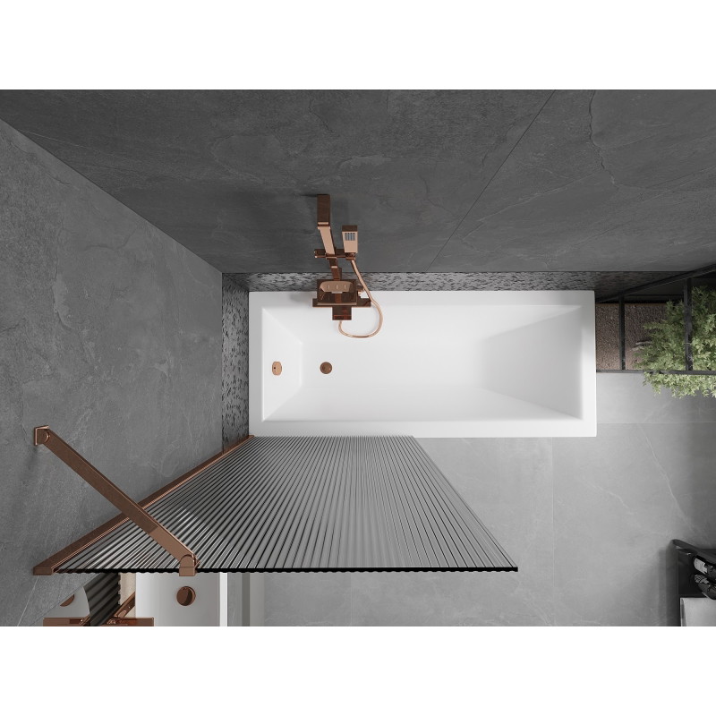 Mexen Next vannisein, 1-osaline 80 x 150 cm, triibuline, roosa kuld - 895-080-000-00-09-60