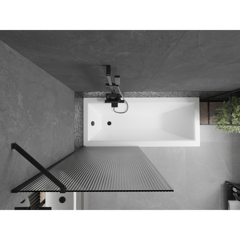 Mexen Next jednokrilni paravan za kadu 80 x 150 cm, pruge, crna - 895-080-000-00-09-70