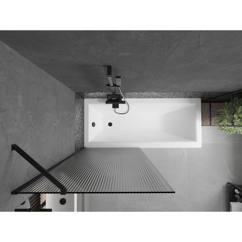 Mexen Next mampara de baño 1 ala 80 x 150 cm, rayas, negro - 895-080-000-00-09-70
