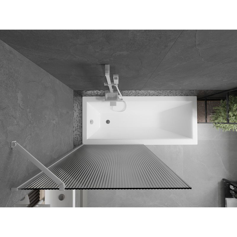 Mexen Next duschskärm 1-dörr 90 x 150 cm, ränder, vit - 895-090-000-00-09-20