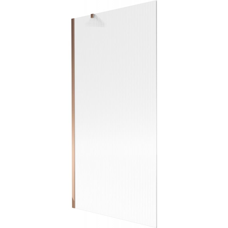 Mexen Next Badewannenabtrennung 1-flügelig 90 x 150 cm, Streifen, Roségold - 895-090-000-00-09-60
