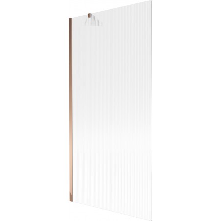 Mexen Next 1-wing Bath Screen 90 x 150 cm, Stripes, Rose Gold - 895-090-000-00-09-60
