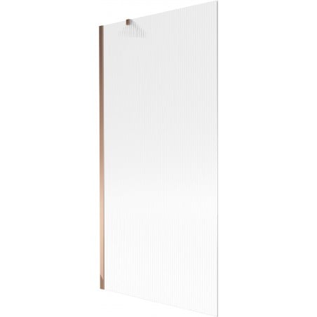 Mexen Next Badewannenabtrennung 1-flügelig 90 x 150 cm, Streifen, Roségold - 895-090-000-00-09-60