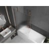 Mexen Next Badewannenabtrennung 1-flügelig 90 x 150 cm, Streifen, Roségold - 895-090-000-00-09-60