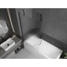Mexen Next Badewannenabtrennung einteilig 90 x 150 cm, Streifen, schwarz - 895-090-000-00-09-70
