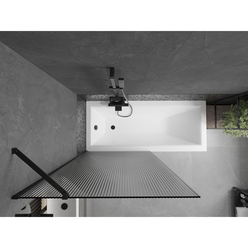 Mexen Next Badezimmertrennung, eeneelzeg, 90 x 150 cm, Sträifen, schwaarz - 895-090-000-00-09-70