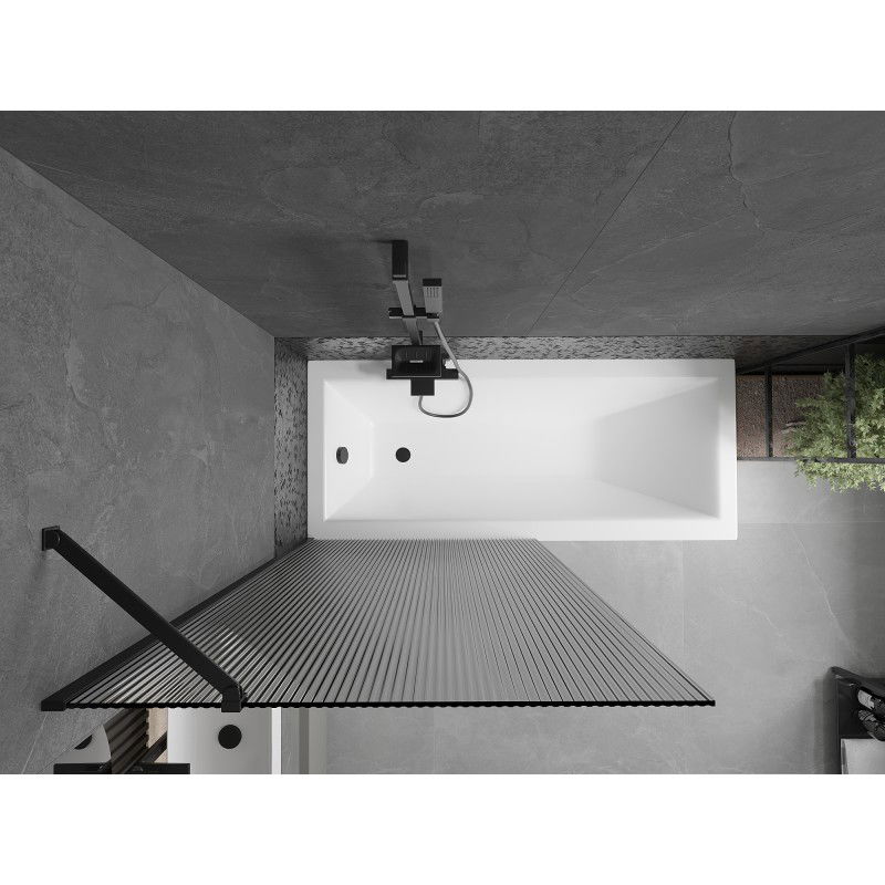 Mexen Next Πτυσσόμενη πόρτα μπάνιου 1 φύλλου 90 x 150 cm, ρίγες, μαύρη