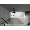 Mexen Next Badewannenabtrennung einteilig 90 x 150 cm, Streifen, schwarz - 895-090-000-00-09-70