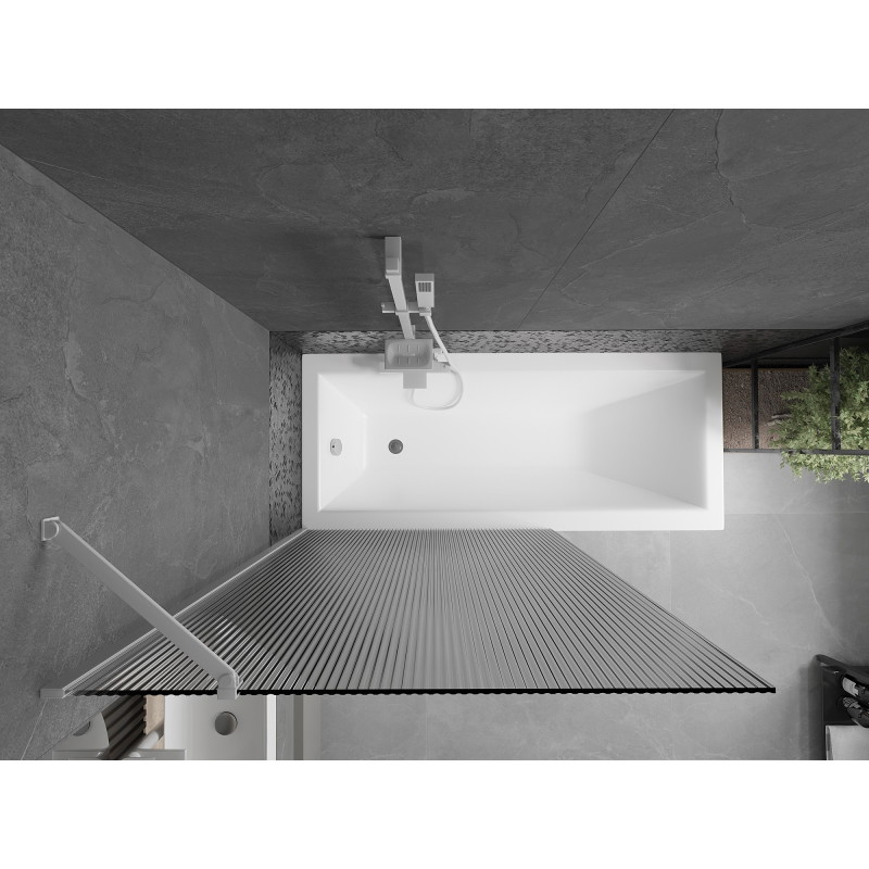 Mexen Next jednokrili paravan za tuš 100 x 150 cm, pruge, bijeli - 895-100-000-00-09-20