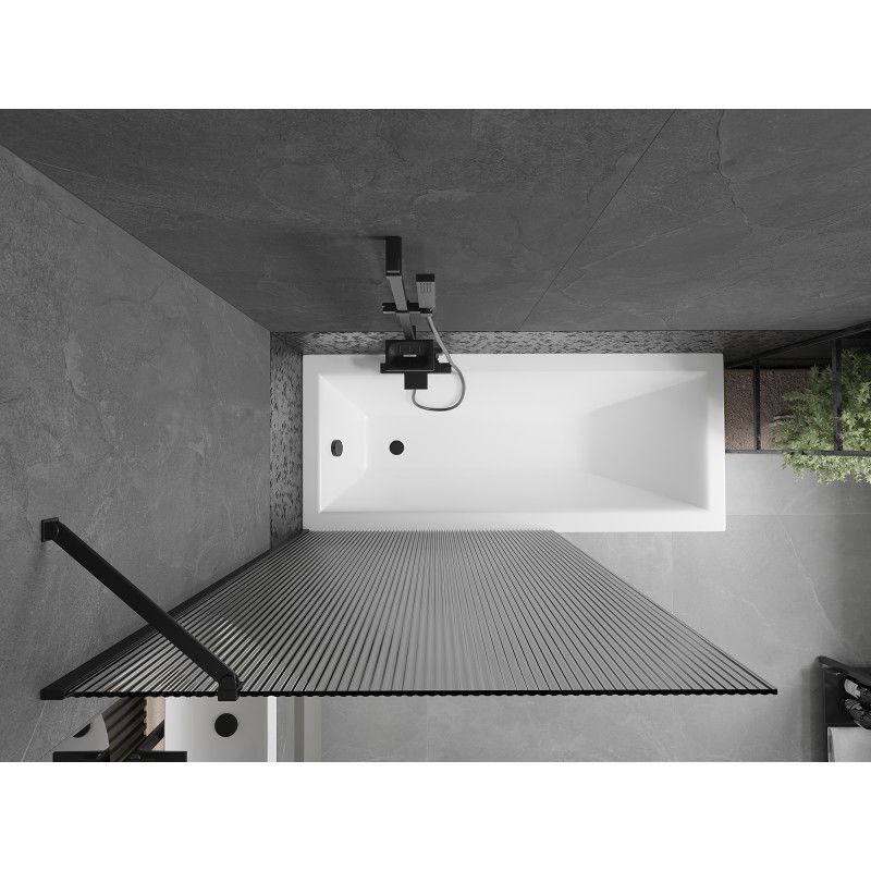 Mexen Next Duschabtrennung 1-flügelig 100 x 150 cm, gestreift, schwarz - 895-100-000-00-09-70