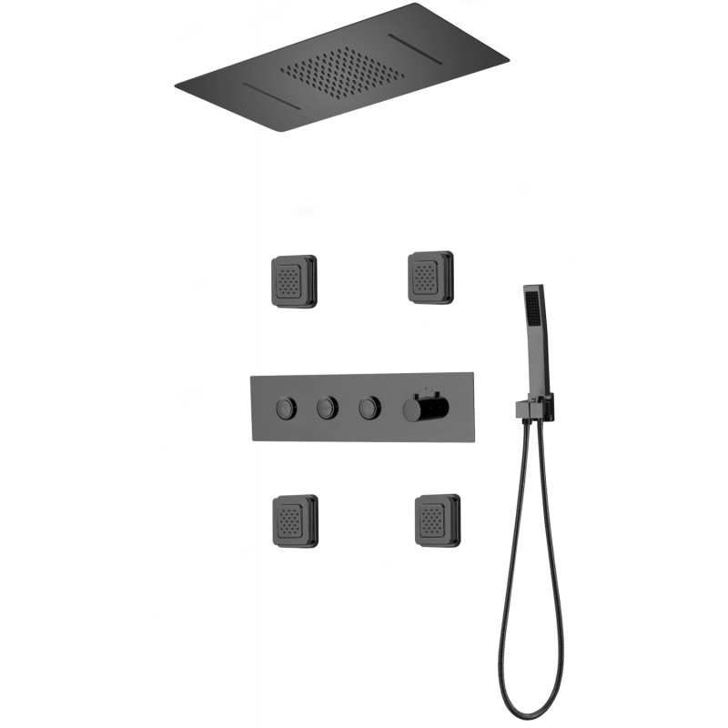 Mexen Soler set doccia ad incasso, nero - 7601-04-70