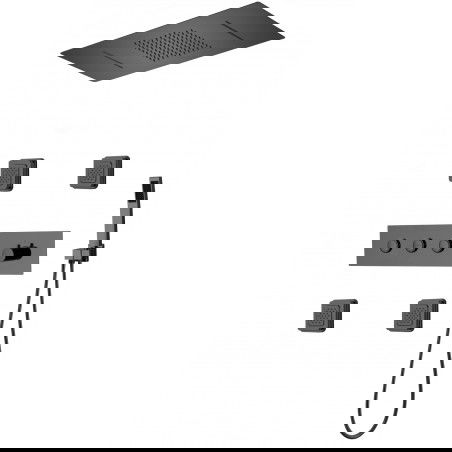 Mexen Soler Underwall Duschset, schwaarz - 7601-04-70