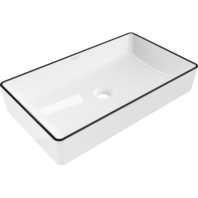 Mexen Nadia lavabo sur plan 62 x 35 cm, blanc/noir - 21616007