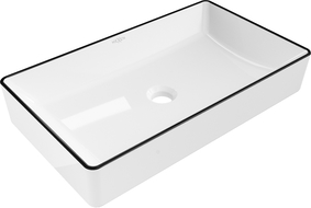 Mexen Nadia lavabo da appoggio 62 x 35 cm, bianco/nero - 21616007