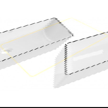 Mexen Nadia lavabo sobre encimera 62 x 35 cm, blanco/dorado borde - 21616005