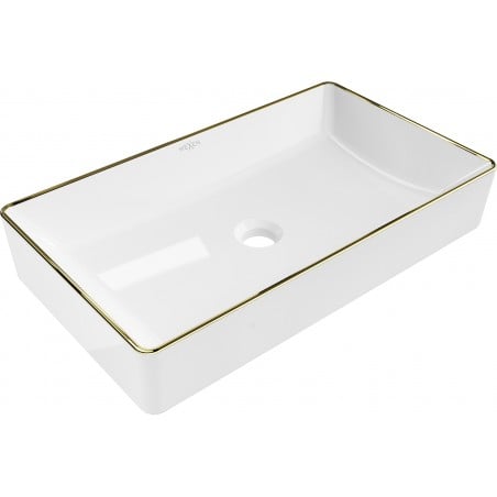 Mexen Nadia opbouw wastafel 62 x 35 cm, wit/gouden rand - 21616005