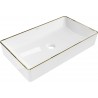 Mexen Nadia opzetwastafel 62 x 35 cm, wit/gouden rand - 21616005