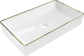 Mexen Nadia countertop sink 62 x 35 cm, white/gold rim - 21616005