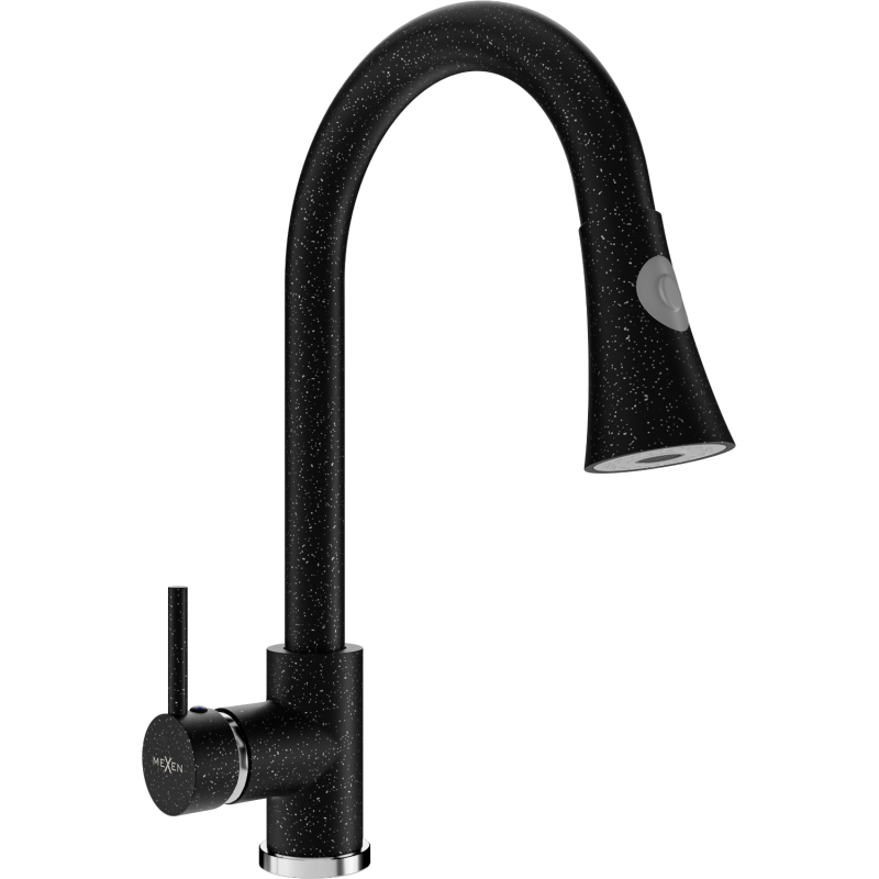 Mexen Elia robinet de cuisine, noir moucheté - 670101-76