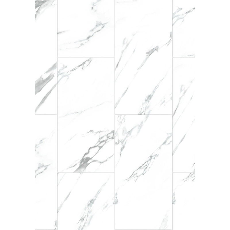 Mexen Glacier White δείγμα βινυλικών πάνελ SPC 6,5 mm, IXPE 1,5 mm, 4 V-Fuga, Jazz White - F1151-S