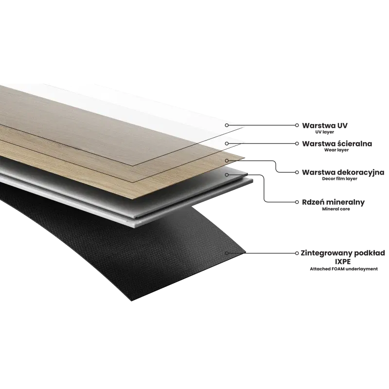 Mexen Grey Dark monster vinyl panelen SPC 6,5 mm, onderlaag IPEX 1,5 mm, 4 V-Voeg, Leisteen - F1159-S