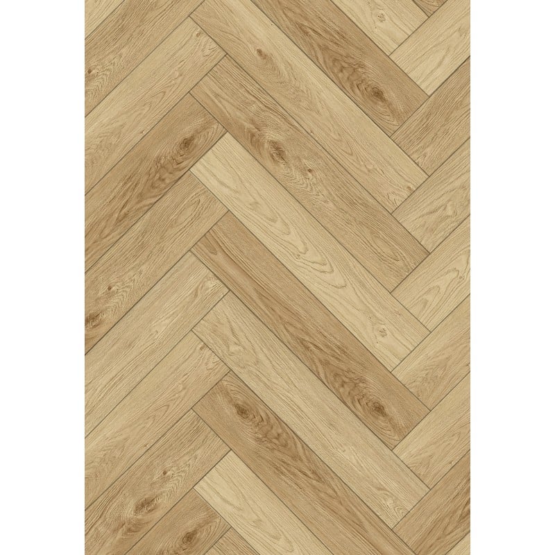 Mexen Anniston échantillon de panneaux vinyles chevron SPC 6,5 mm, sous-couche IPEX 1,5 mm, 4 V-Fuge, Chêne - F1171-S