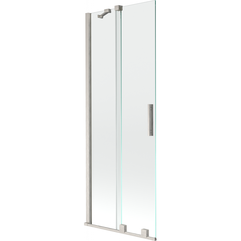 Mexen Velar 2-flügelige, verschiebbare Badewannenabtrennung 70 x 150 cm, transparent, gebürsteter Nickel - 896-070-000-01-97