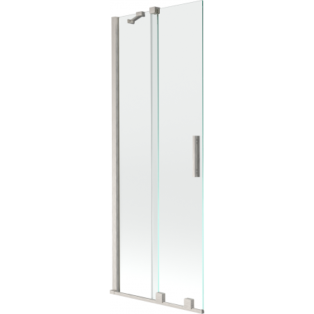 Mexen Velar 2-flügelige, verschiebbare Badewannenabtrennung 70 x 150 cm, transparent, gebürsteter Nickel - 896-070-000-01-97