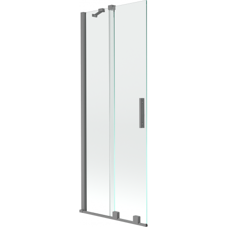 Mexen Velar klizni paravanski zaslon 2-krilni, klizni, 70 x 150 cm, proziran, gun metal - 896-070-000-01-95