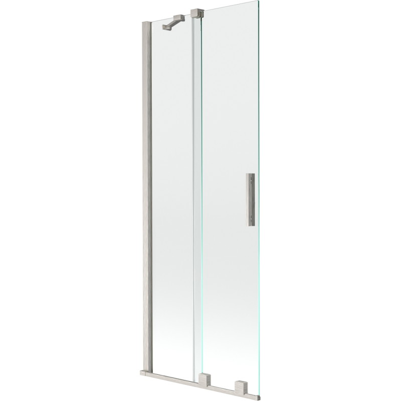 Mexen Velar kaheosaline vannitoa ekraan, lükand, 75 x 150 cm, läbipaistev, harjatud nikkel - 896-075-000-01-97