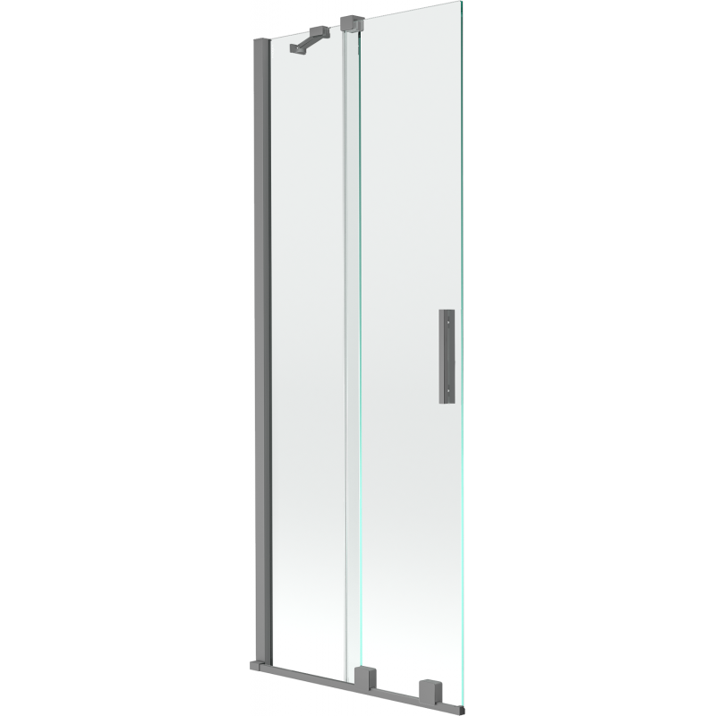 Mexen Velar douchezit tweevleugelig schuifbaar 75 x 150 cm, transparant, gun metal - 896-075-000-01-95