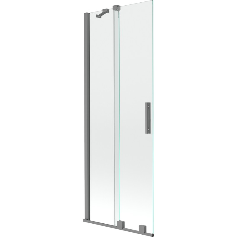 Mexen Velar klizna za kadu s 2 dijela, klizna, 75 x 150 cm, prozirna, gun metal - 896-075-000-01-95