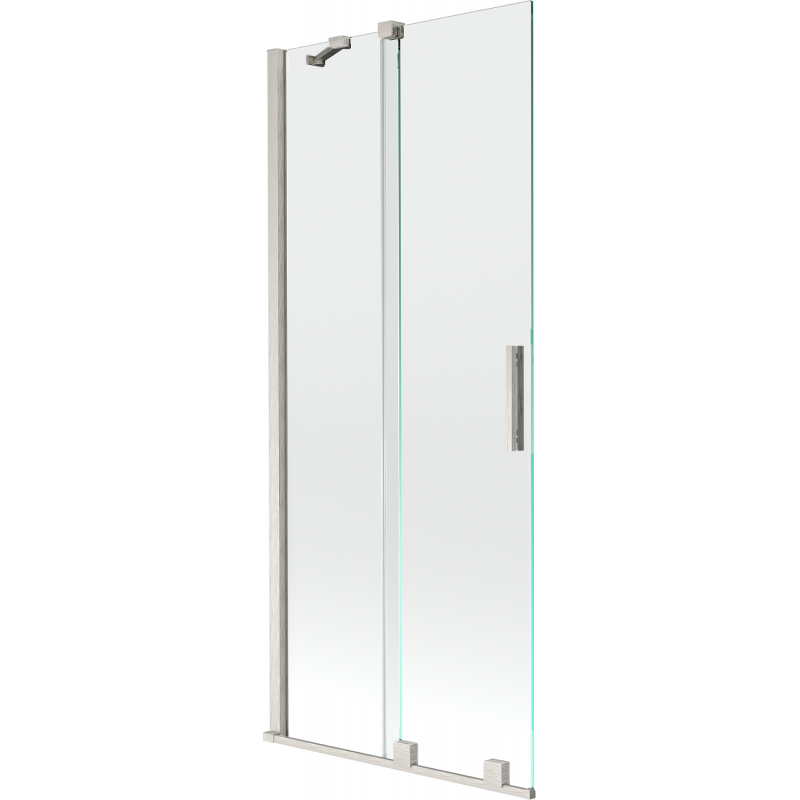 Mexen Velar 2-delad skjutbar duschvägg 80 x 150 cm, transparent, borstad nickel - 896-080-000-01-97