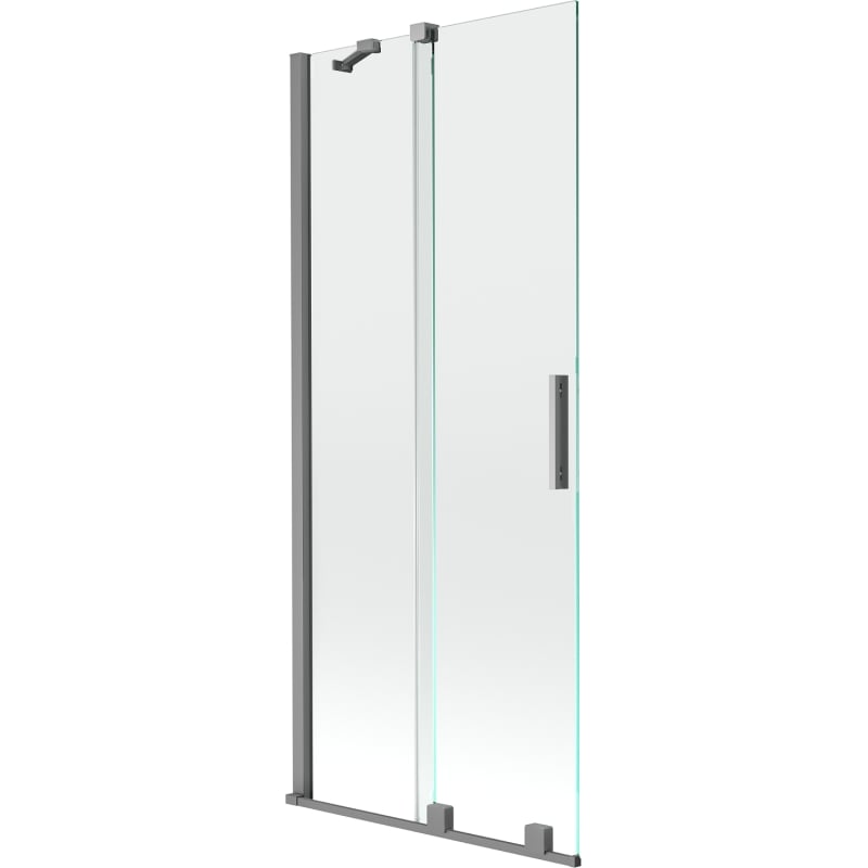 Mexen Velar klizni paravan 2-krilni klizni 85 x 150 cm, proziran, pištoljski metal - 896-085-000-01-95