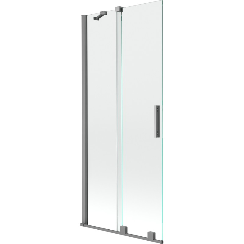 Mexen Velar vannitoa 2-tiivaline lükanduks 85 x 150 cm, läbipaistev, gun metal - 896-085-000-01-95