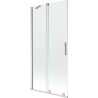Mexen Velar 2-wing sliding bath screen 90 x 150 cm, transparent, brushed nickel - 896-090-000-01-97