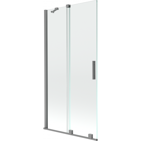 Mexen Velar parawan nawannowy 2-skrzydłowy rozsuwany 90 x 150 cm, transparent, gun metal - 896-090-000-01-95